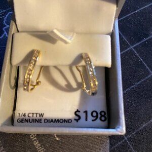 NIB 10kt diamond drop Earrings~